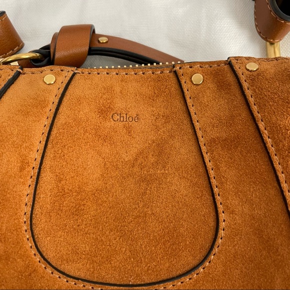 Chloe Suede Hayley Nano Bag Caramel - Picture 6 of 16